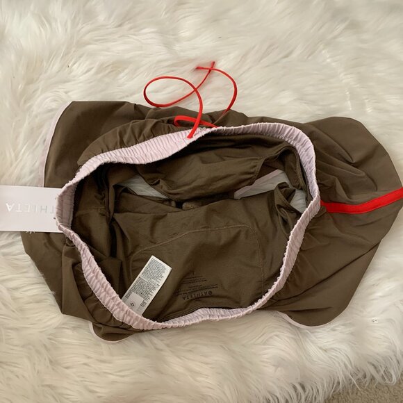ATHLETA Speedwork Mid Rise Colorblock Run Short in Clay/Shell/Cardinal Sz LARGE - Picture 4 of 4
